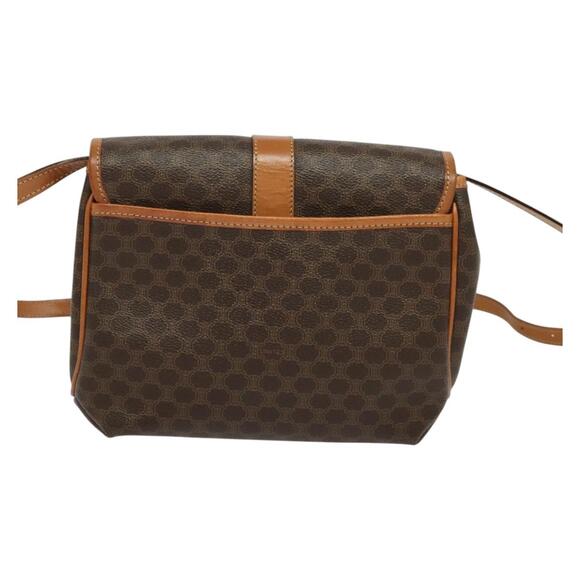 CELINE Macadam Canvas Shoulder Bag Pvc Brown Gold - Picture 3 of 12